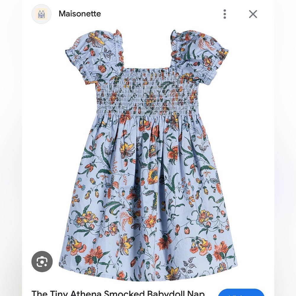 Brand New Hill House Floral Tiny Athena Nap Dress, size 3/4 Y